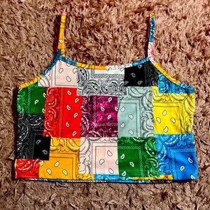 Multicolored pattern crop top